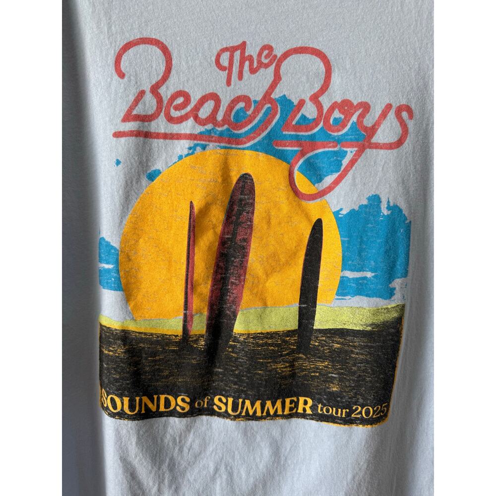 The Beach Boys Sounds of Summer Tour 2025 Graphic Tee Blue XL Coastal Band Shirt